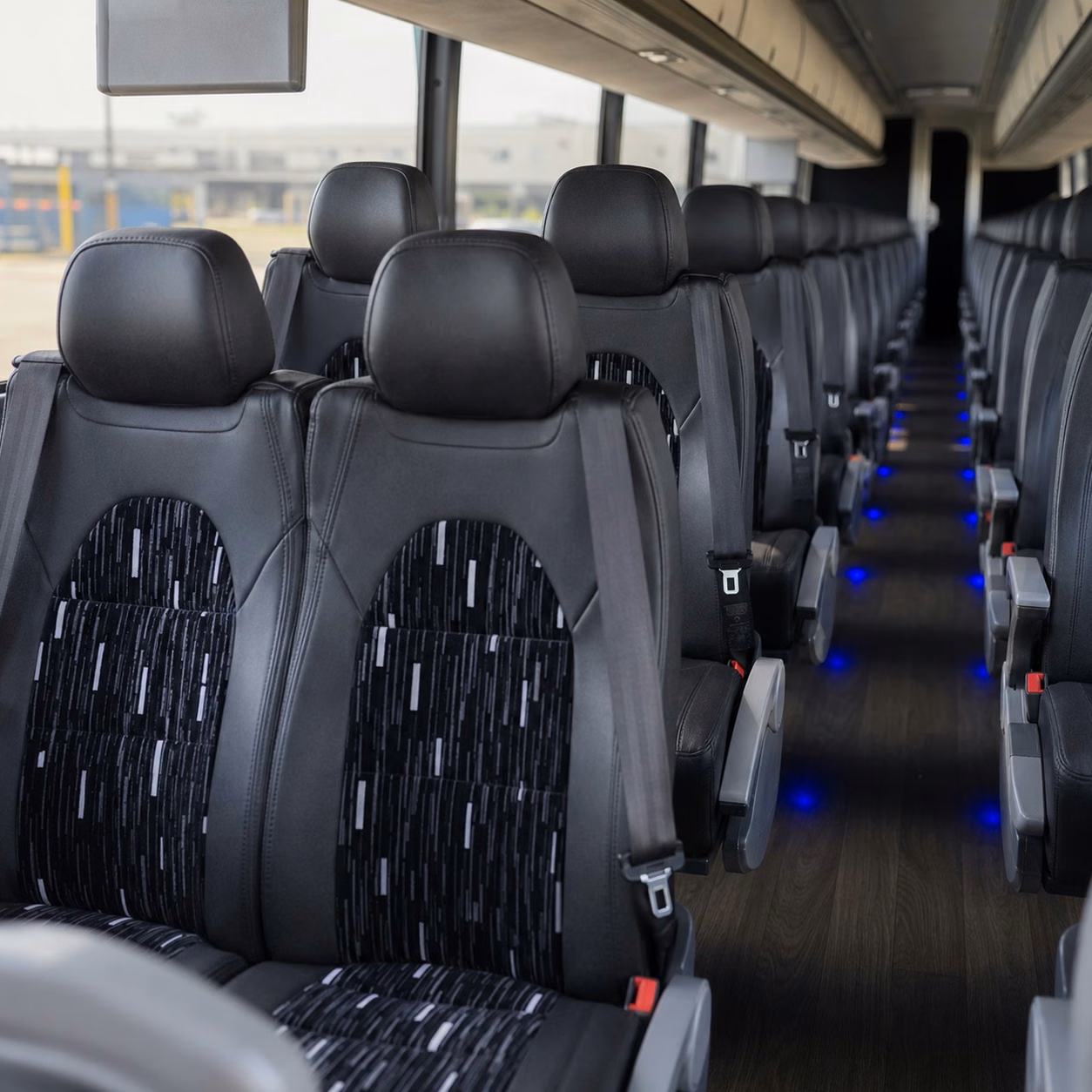 56 passenger charter bus inside